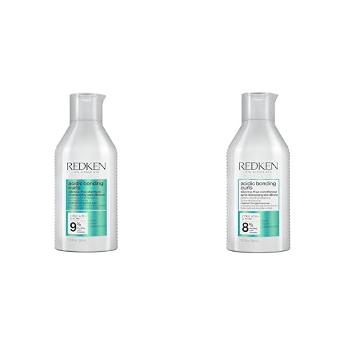 REDKEN Acidic Bonding Curls Shampoo & Conditioner Set | Curl Control + Definition | With Citric Acid, Avocado Oil, Shea Butter | Silicone-Free | For Coily and Curly Hair
