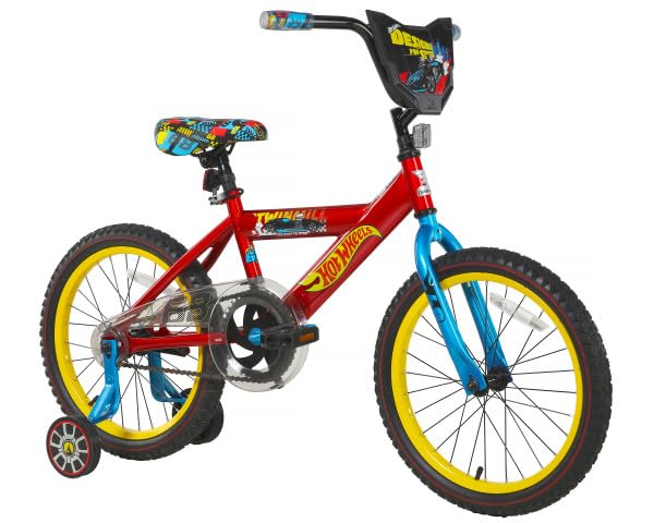 Dynacraft Hot Wheels 18" Children's Bike – Exciting, Red Design, Sturdy and Durable, Perfect for Kids Learning to Ride, Easy to Assemble, Ideal for Young Riders 6-9 Years