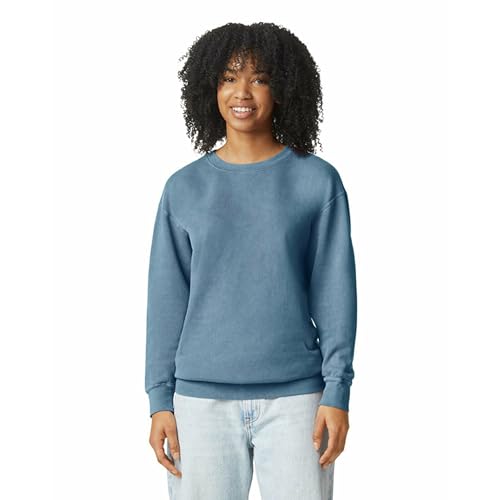 Comfort Colors Adult Lightweight Cotton Crewneck Sweatshirt, Style G1466, Blue Jean, XX-Large