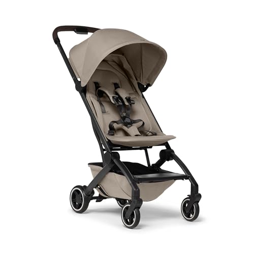 Joolz AER+ Lightweight & Compact Travel Stroller - Portable One-Hand Fold Design - Ergonomic Seat for Infant & Toddler (up to 50 lb) - XXL Sun Hood - Stroller for Airplane -Travel Pouch - Sandy Taupe