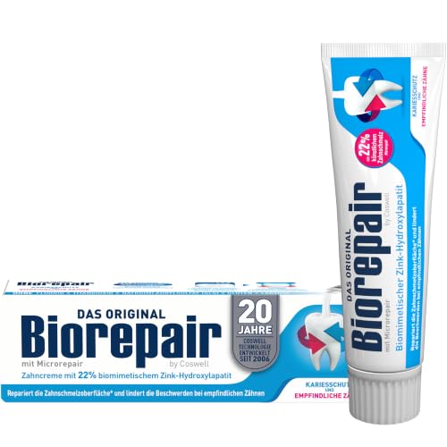 (-80%) Biorepair Zahncreme – Karies und Zahnschmelzschutz – Repariert und glättet die Zahnschmelzoberfläche und beugt Karies vor – mit 22% künstlichem Zahnschmelz microRepair – 75ml