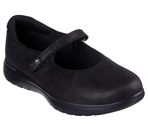 Skechers Women's On-The-Go Flex – Whisper Mary Jane Flat, Black/Black, 9