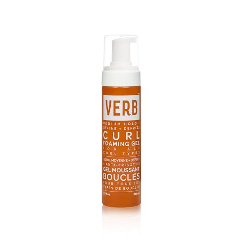 VERB Curl Foaming Gel, 6.7 fl oz – Frizz Control Foaming Gel - For Waves, Curls and Coils - Defines + Enhances for Medium Hold – Vegan, No Parabens or Harmful Sulfates