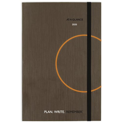 AT-A-GLANCE 2025 Planning Notebook, Daily, 5" x 8-1/4", Small, Plan. Write. Remember., Brown (7062013025)