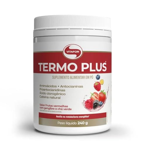 Suplemento Alimentar Vitafor Termo Plus, 240g | Sabor Frutas Vermelhas, Gengibre e Chá Verde