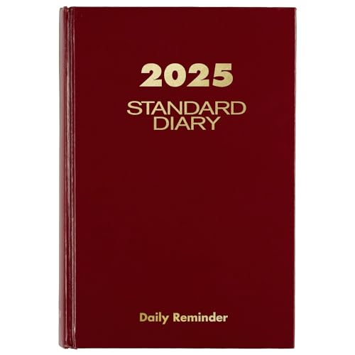 AT-A-GLANCE 2025 Diary, Standard Diary, Daily, 5-3/4" x 8-1/4", Small, 12-Month, Hardcover, Red (SD3891325)