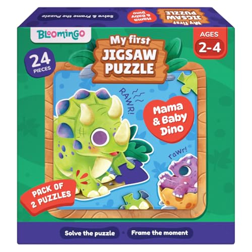 Bloomingo Puzzle Kit - My First Jigsaw Puzzle - Unicorn & The Friendly Fairy - Jigsaw Puzzle for Kids (2-4 Years) 20+ Jigsaw Pieces (Dino)