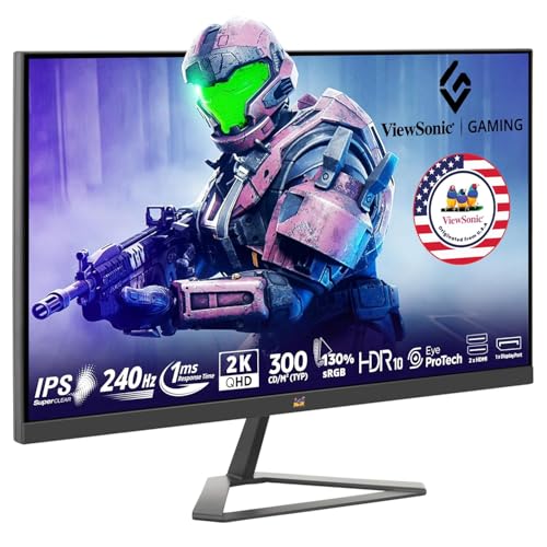 ViewSonic VX2758A-2K-PRO-3 (68.58 Cm) 27Inch 240Hz IPS QHD 2K Gaming Monitor| 1ms| HDR10| FreeSync | 137% sRGB | Tilt | Eye Care | 2 x HDMI | Display 