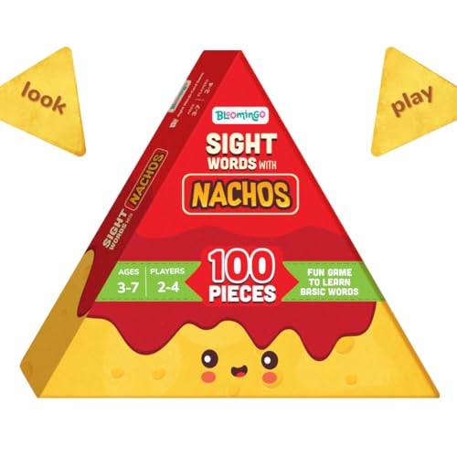 Bloomingo Learning Kit : Sight Words with Nachos- Learn words with nachos, Boosts Early Literacy & confidence With Fun Word Challenges - Educational B