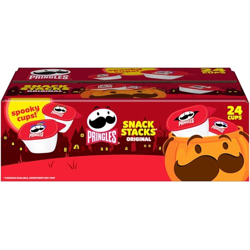 Pringles Potato Crisps Chips, Halloween Snacks, Trick or Treat, Snack Stacks, Original, 16oz Box (24 Cups)