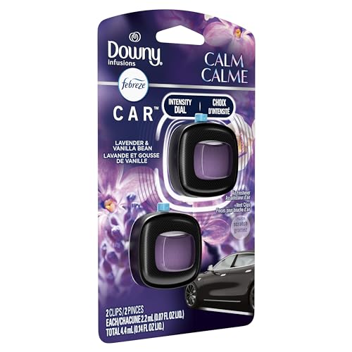 Febreze Car Vent Clip, Downy Calm Scent, 2 Count, 0.13 oz Total