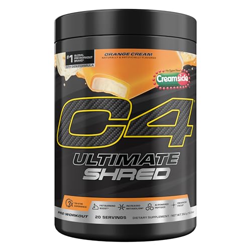 Cellucor C4 Ultimate Shred Pre Workout Powder, Metabolism Supplement with Cayenne Extract+300mg Caffeine+TeaCrine+Dynami