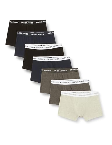 ⚡ BLITZDEAL (-64%) JACK & JONES Herren Trunks 7er Pack – Bequeme Baumwoll-Stretch Unterhosen mit Elastikbund