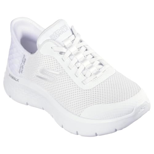 (-29%) Skechers Damen Go Walk Flex Grand Entry Turnschuhe, White Textile/Trim, 39 EU