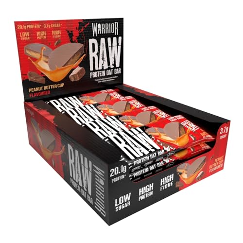 (-20%) Warrior Raw Proteinriegel 12 x 75 g – Erdnussbutterpraline 12 Riegel, ballaststoffreich, mit Protein & Hafer, als Snack oder vor dem Training, vegetarisch