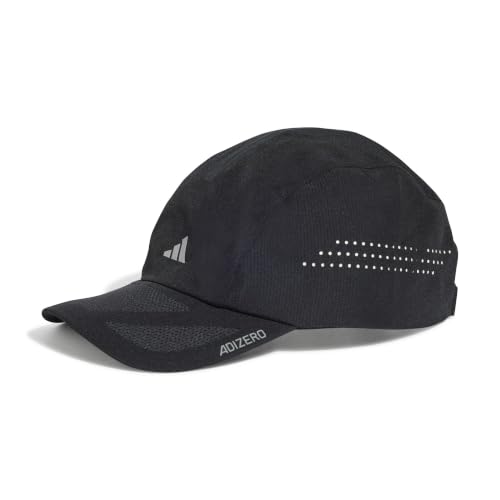 (-19%) adidas Unisex Runningxadizero Lightweight Climacool Hat, Black/Reflective Silver, M-L