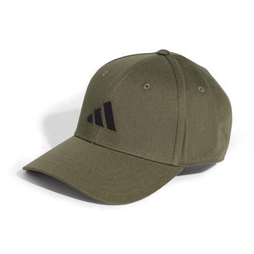 (-35%) adidas Unisex Baseball Cotton New Logo Hat, Olive Strata/Black, L-XL