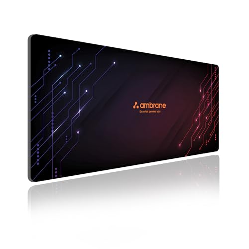 Ambrane Desk Mat 23 x 11 inches for Gaming Mouse Pad, Computer Laptop, Keyboard Mouse Pad, Notebook, MacBook, for Office & Home with Stitched Edges, N
