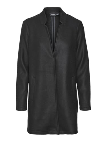 🔥 SELTEN SO GÜNSTIG (-45%) VERO MODA Damen Kurzmantel VMBrushedkatrine lange Damenjacke mit Stehkragen 10231027 Black Solid S