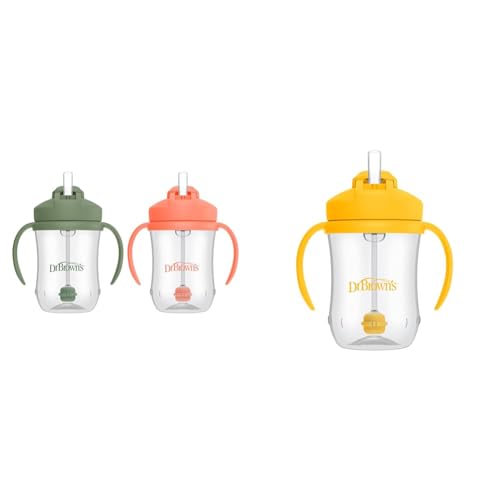Dr.Brown's Baby's First Straw...ghted Straw Sippy Cups,2 Pack