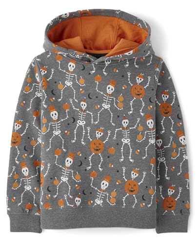 Gymboree,and Toddler Long Sleeve Hoodie Sweatshirt,Skeletons and Jack-O-Lantern,8
