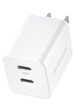 エレコム Type-C 充電器 20W USB PD対応 2ポート USB-C ×2ポート 【iPhone 16 15 14 Android 等対応】 ホワイト EC-AC3520WH