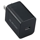 エレコム 充電器 Type-C USB-C 20W USB PD対応 1ポート PSE認証品 GaN採用 折りたたみ式プラグ ブラック 【 iPhone16 15 等対応】 EC-AC6820BK