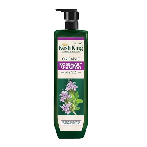 Organic Rosemary Shampoo with Tulsi, anti hairfall shampoo for stronger hair growth and damage repair, sulphate free & ayurvedic, 300ml