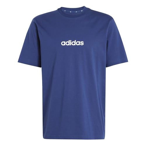 (-42%) adidas Herren Essentials Linear Single Jersey Shirt, Dark Blue/White, XS