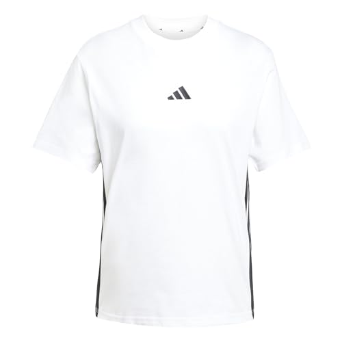(-55%) adidas Damen Essentials 3-Stripes Cotton Shirt, White/Black, M