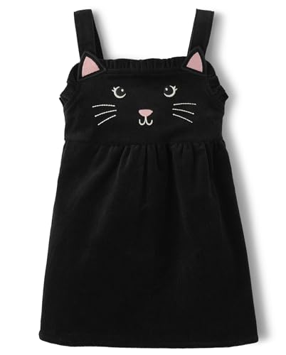 Gymboree,and Toddler Embroidered Sleeveless Skirtall Jumpers,Black Cat,7