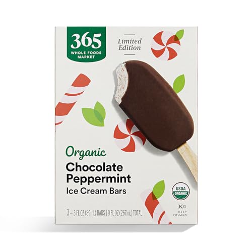 365 By Whole Foods Market, Organic Chocolate Peppermint Ice Cream Bars, 9 Ounce