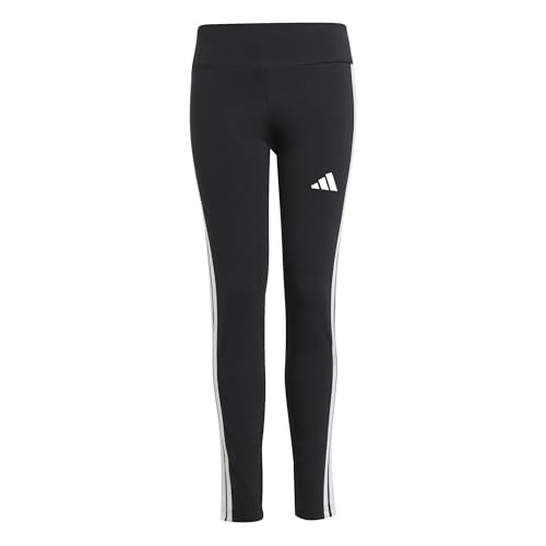 🔥 STARKER PREIS (-47%) adidas Mädchen Essentials 3 Stripes Leggings Tights, Black/White/White, 14-15 Years