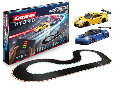 (-58%) Carrera HYBRID Runway Chase - Rennspaß der neuen Generation - Legendärer Porsche 911 GT3 R im Maßstab 1:50 - Hybrid Technologie mit KI-Unterstützung - Steuerung per Smartphone-App - Amazon Exklusiv