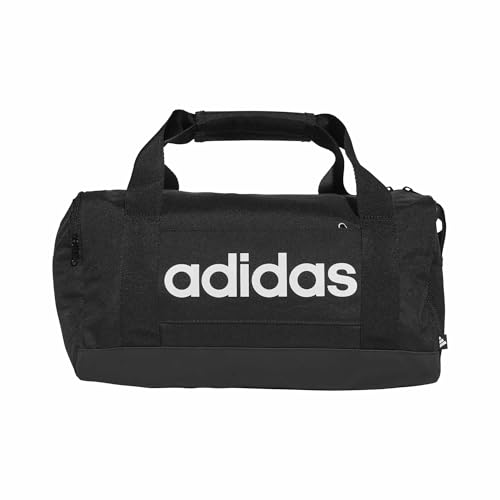 (-36%) adidas Unisex Essentials Linear Duffel Bag Duffel Bag, Black/Black/White, XS