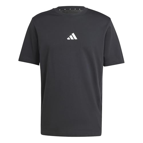 (-44%) adidas Herren Essentials Small Logo Single Jersey Shirt, Black/White, M
