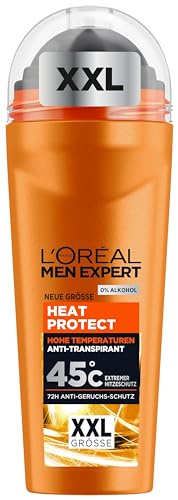 (-12%) L'Oréal Men Expert XXL Deoroller für Männer, Deo Roll-On gegen Schweißgeruch, Schwitzen und Achselnässe, Herren Deodorant für hohe Temperaturen bis zu 45°C ohne Alkohol, Heat Protect, 1 x 100 ml