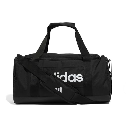 (-46%) adidas Unisex Essentials Linear Duffel Bag Duffel Bag, Black/Black/White, S