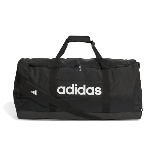 adidas Unisex Adulto Essentials Linear Duffel Bag Duffel Bag, Black/Black/White, L