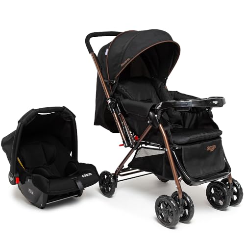 Travel System Duo, Cosco Kids, Reverse, 0 a 15kg, Preto Rajado
