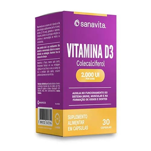 Sanavita Vitamina D 2000 UI - Suplemento de Colecalciferol - Cápsulas Veganas