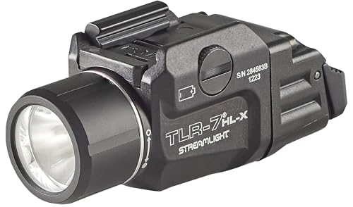 Streamlight 69458 TLR-7 HL-X USB 1000-Lumen 22000-Candela Rechargeable Rail Mounted Weapon Light with Interchangeable High & Low Switches and Key Kit, Black