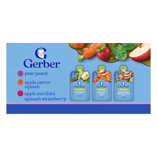 Gerber Stage 2 Organic Fruit and Veggie Favorites Puree Pouches 9-Pack