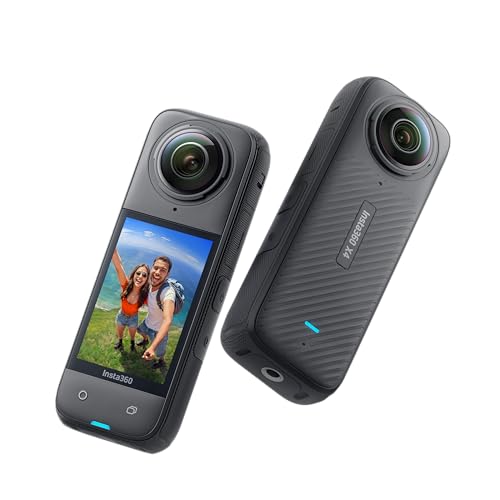 Insta360 X4-8K Waterproof 360 Optical Zoom Action Camera, 4K Wide-Angle Video, Removable Lens Guards, 135 Min Battery Life, Ai Editing, Stabilization,