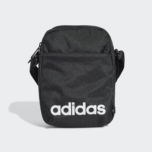 (-36%) adidas Unisex Linear Organizer Waist Pack, Black/White, One Size