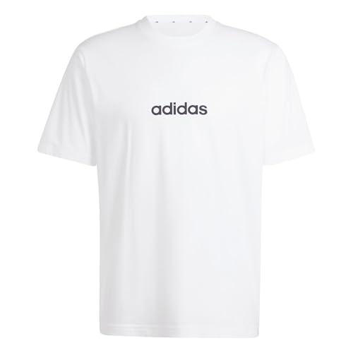 (-35%) adidas Herren Essentials Linear Single Jersey Shirt, White/Black, L