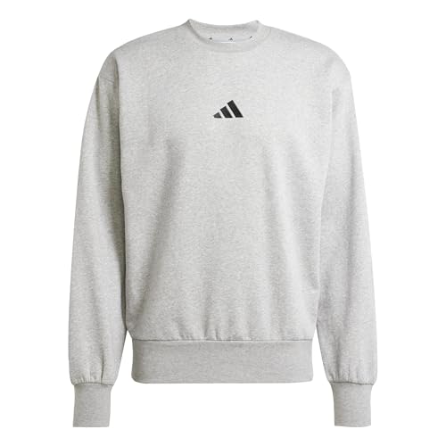(-54%) adidas Herren Essentials Feelcozy Fleece Sweatshirt, medium Grey Heather/Black, M