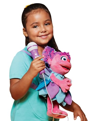 Singing Machine Karaoke Plush Sesame Street Toys (Abby Caddaby Plush Toy) - Adjustable Carrying Straps - Sing-Along Built-in Real Working Microphone & Speaker with Record & Playback Function