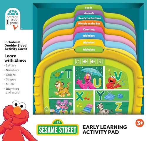 Sesame Street Early Learning Activity Tablet - Read, Play, Press & Learn Electronic Activity Pad Reader with Removable Cards for Toddlers, Preschoolers & Young Learners