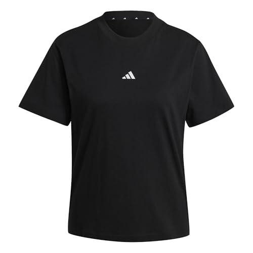 (-46%) adidas Damen Essentials Small Logo Cotton Shirt, Black/White, XS